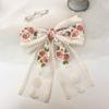 Embroidered Bow Hairpin Lace Hair Clip Sweet Back Of The Head Duckbill Clip  Hair Accessories For Girl Woman