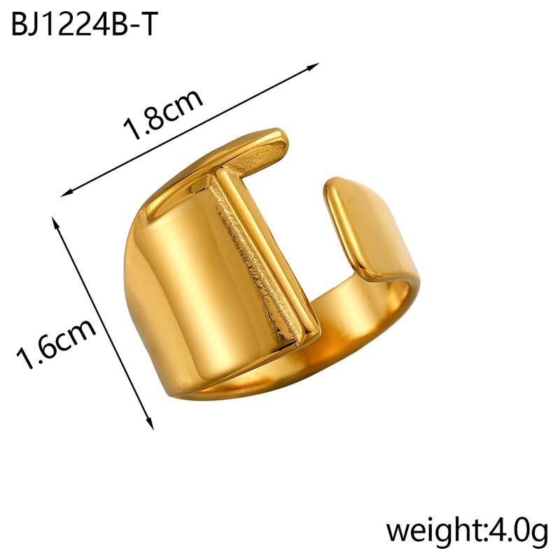 CARLIDANA Designer Initial Letters Alphabet Waterproof Gold Plated Non Tarnish Stainless Steel Fashion Jewelry Rings for Women