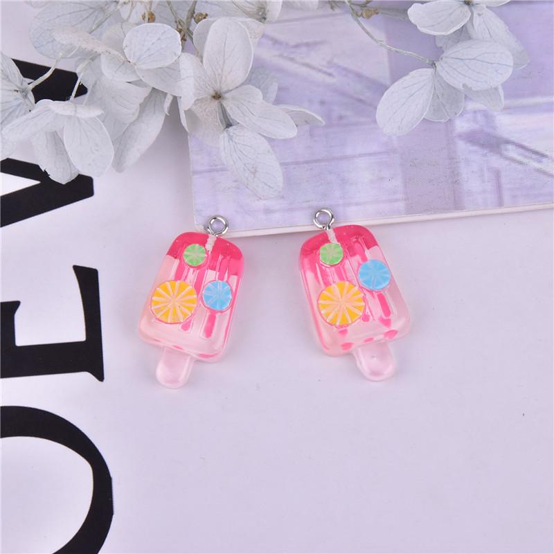 12Pcs of Acrylic Cute Mixed Fruit Popsicle Flat Back Scrapbook Kawaii DIY Jewelry Children Gift Hairpin Accessories
