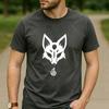 Minimal White Nine Tailed Fox Spirit Graphic T Shirt Unisex Crew Neck Short Sleeve Asian Myth Holiday Gift Top