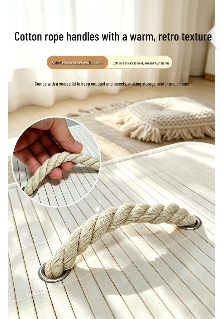 Bamboo Woven Laundry Hamper with Lid - Dustproof & Odor-Proof Storage Basket for Home & Hotel.