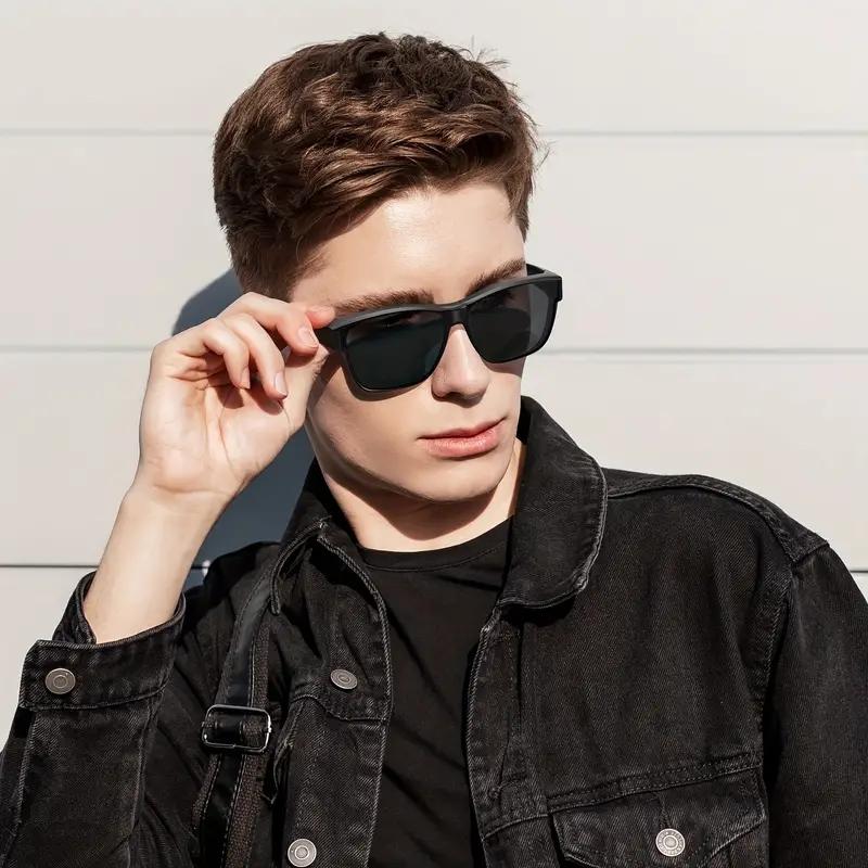 Fashion Non-polarized Sunglasses Cover Over Myopia Prescription Glasses Portable Men Square Sun Glasses Vintage Fishing Driving Eyewear