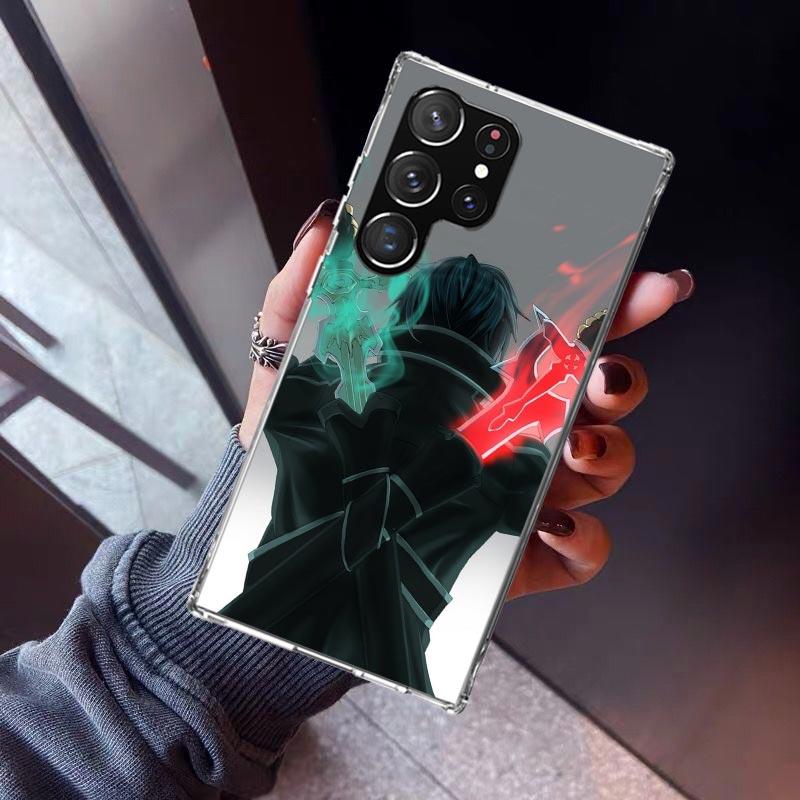 Sword Art Online Kirito Phone Case For Samsung Galaxy S26 S25 Edge S24 S23 Ultra S22 Plus S21 S20 FE Soft TPU Back Cover Funda G