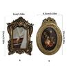 Antique Ornate Photo Frame with Florals Relief Retro Picture Frame Wall and Tabletop Display for Home Decors Art Gallery