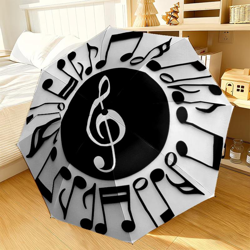 Music Notes Piano Keys Umbrella 8-Frame for Travel, camping, Casual Lightweight Portable Umbrella, Essential for every family Holidays Gift