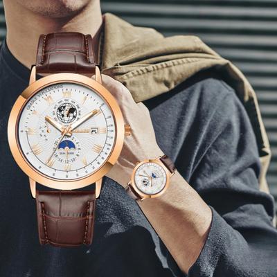 5 Adet Set Günlük Mizaç Büyük Kadran Moda Lüks Saat Otomatik Saatler Dekorasyon Aksesuarı için Bileklik Kutusu İçerir