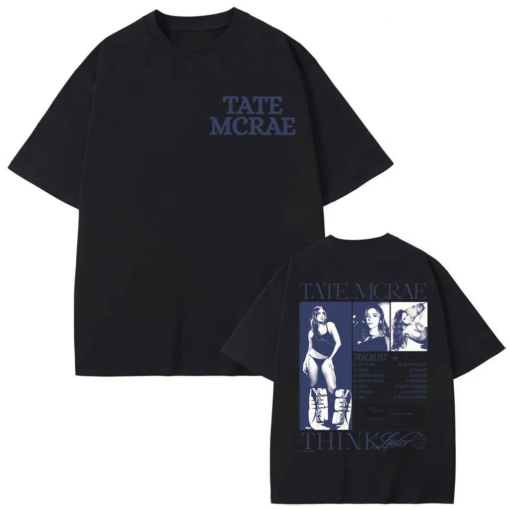 Singer Tate McRae Merch T-shirt Men's Women's Vintage Aesthetic Short Sleeve T-shirts Fashion Casual Oversized T Shirts