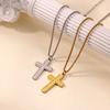 Catholic Cross Amulet Pendant Necklaces For Women Men  Stainless Steel Cross Necklacevintage Religion Aesthetic Jewelry Gift