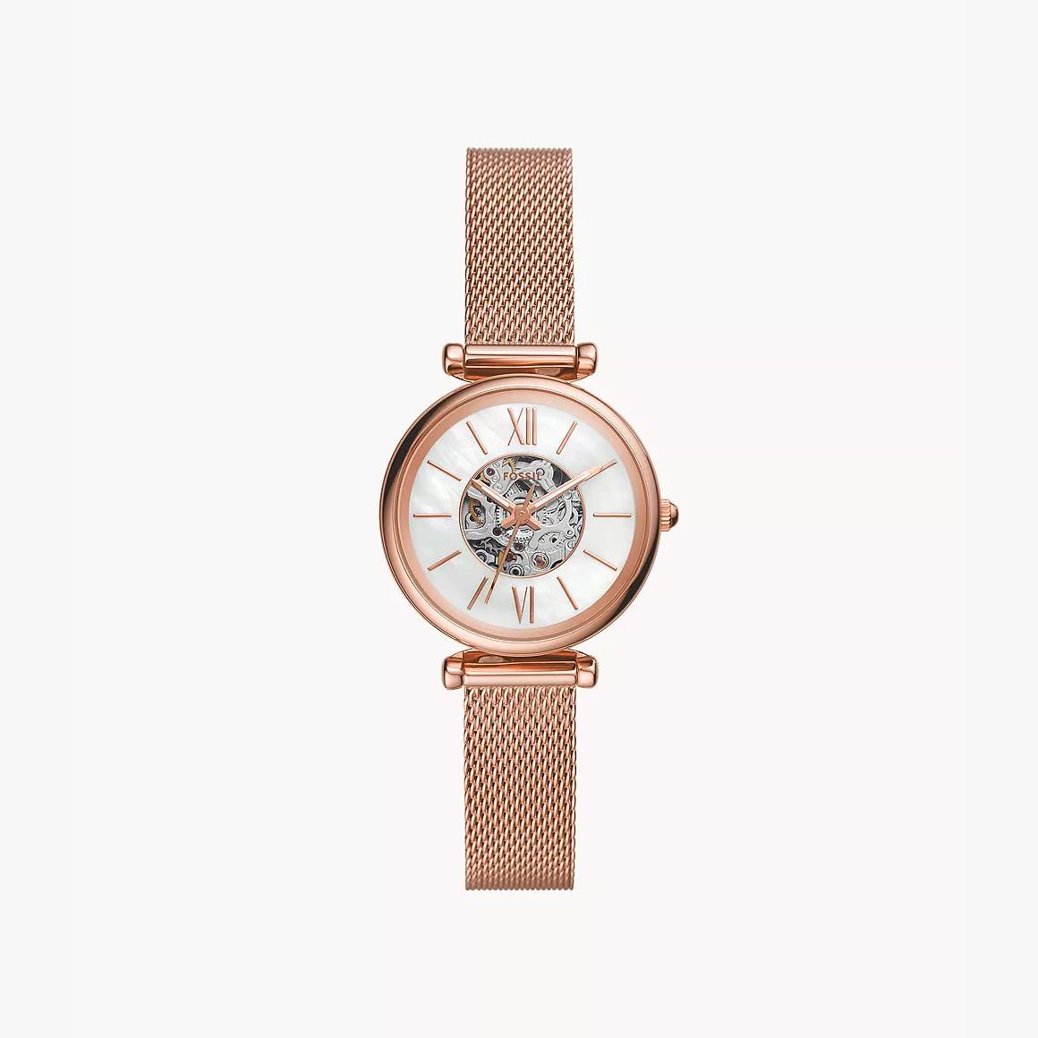 Fossil Women`s Carlie Automatic Watch White