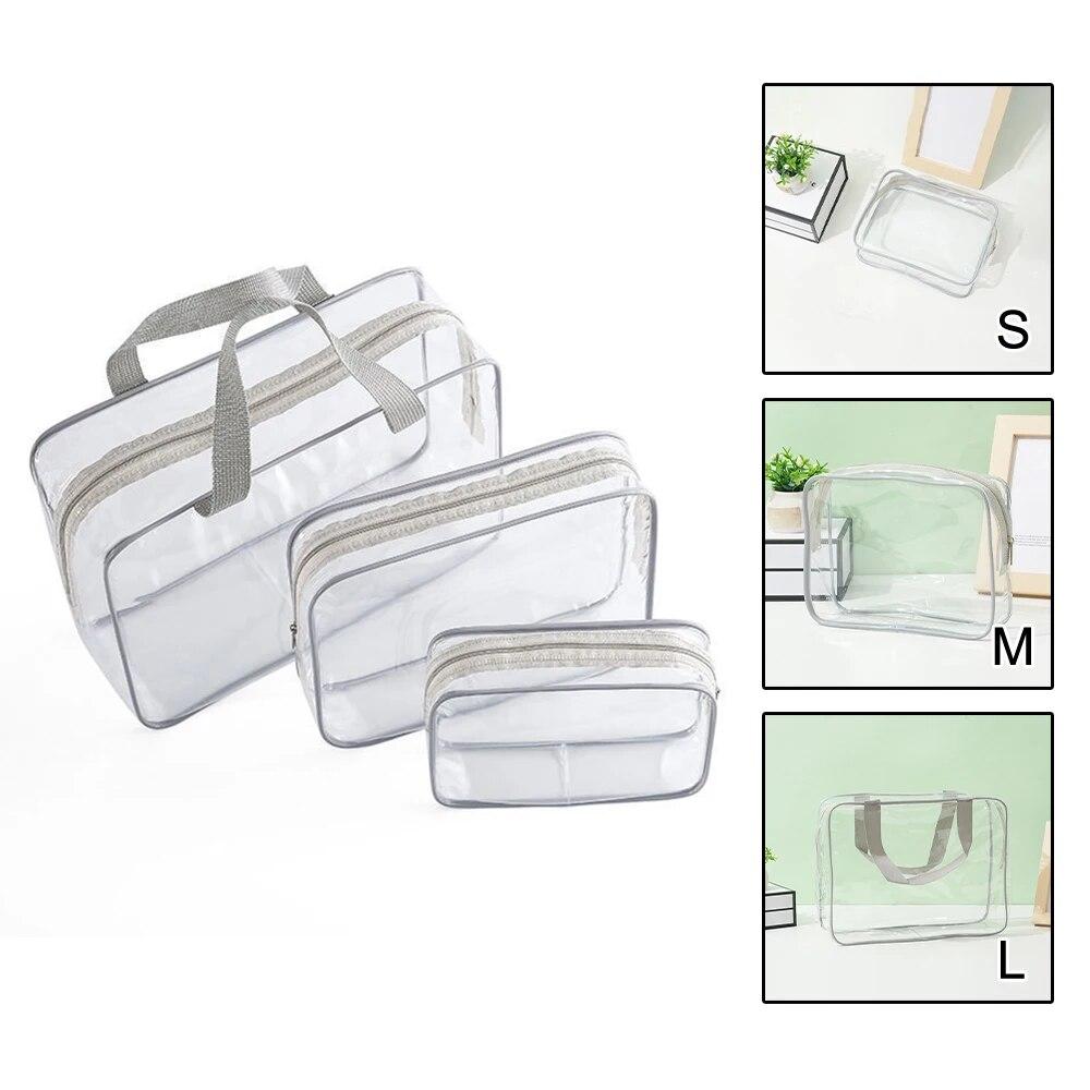 1 Stück Transparente Kosmetiktasche PVC Waschtasche Reise-Aufbewahrungstasche Wasserdicht Große Kapazität Handgefertigt Kosmetiktasche Reise Stora