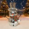 Christmas Snowman Figurine Reflective Mirror Ball Ornament Snowman Winter Tabletop Decoration For Home Party Holiday Decor