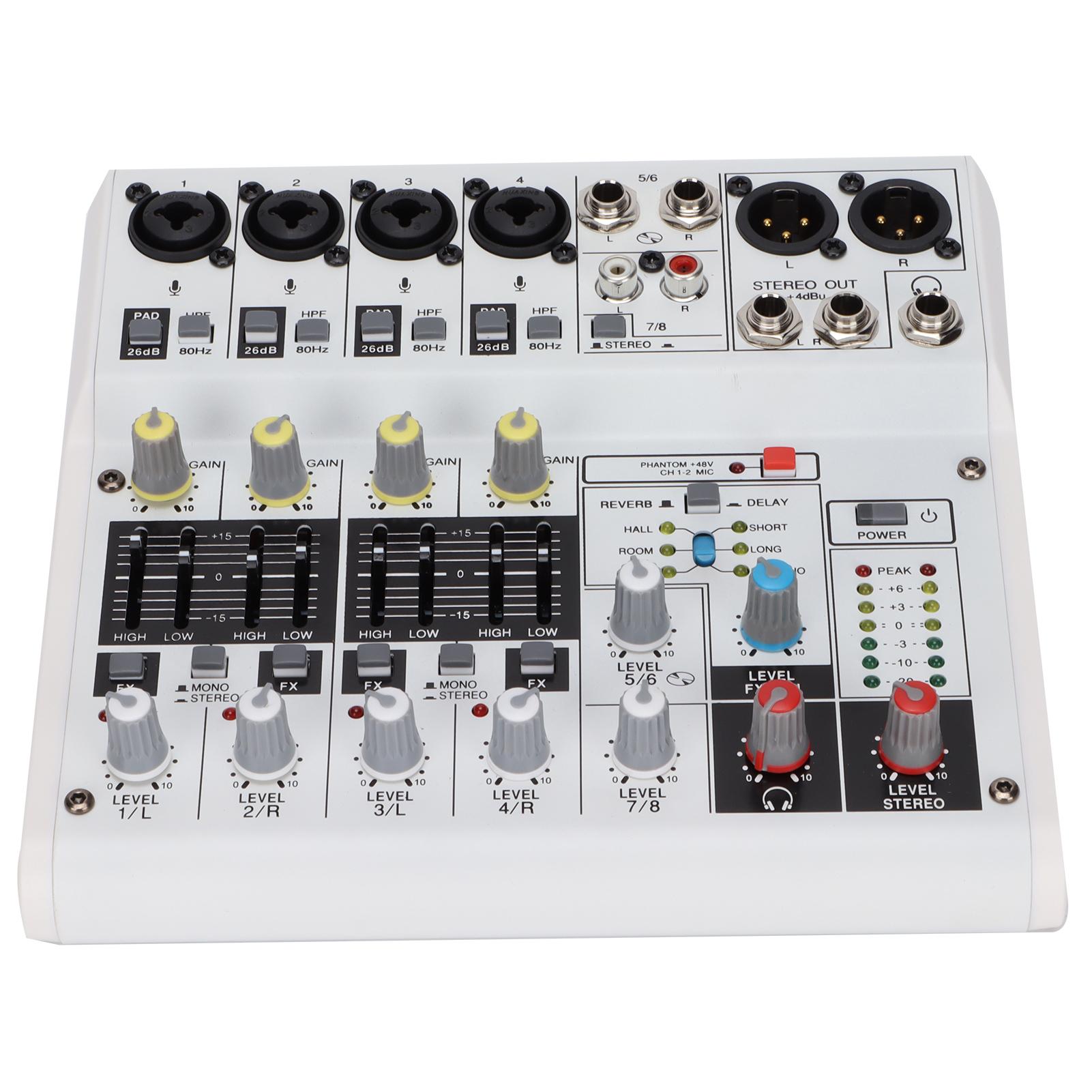 

8-канальный ультракомпактный микшерный пульт бутик-качества с USB-интерфейсом для студийной сцены US Plug