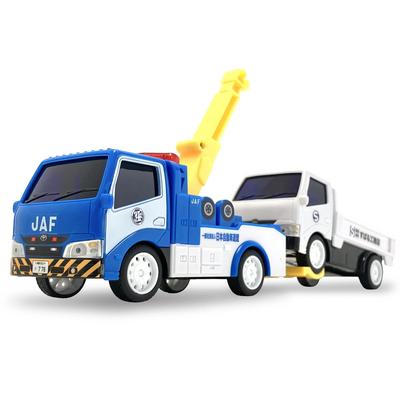 That's Cool Tow Truck Toy Mini Car Pull Back JAF Tow Truck with Crane Truck Set of 2 Working Vehicles (Crane Tow Truck & Truck Set)