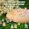 50Pcs Luminous Mini Resin Frogs Statue Miniature Small Frog Statue Moss Landscape Model Small Frog Garden Family Party Decor