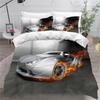 Racing Car Decor Bedding Set Soft Comforter Cover For Adult Teens,3D Sports Car Quilt Covers With Zipper Closure And Pillowcases