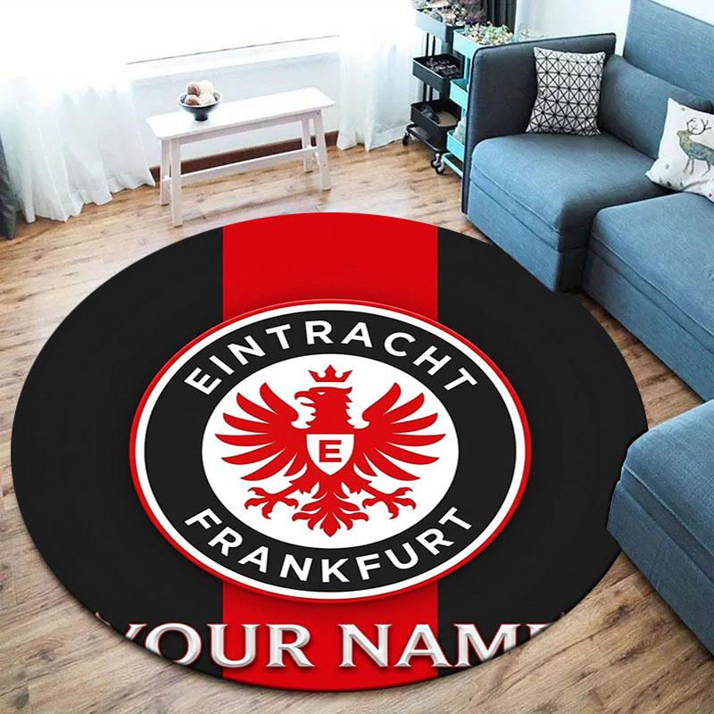 Eintracht Frankfurt Custom Name Round Area Rug,Carpet Rug for Living Room Bedroom Sofa Playroom Decor,Non-slip Floor Mat