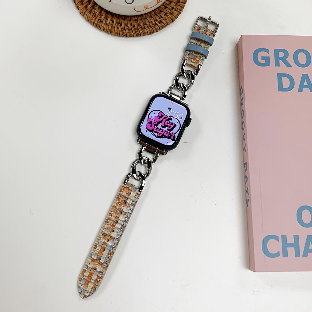 Curea din piele inoxidabilă la modă pentru Apple Watch Series 8 7 6 41 45 mm Curea stil brățară pentru IWatch Ultra 65 4 3 2 Se Band 40 44 mm Accesorii pentru bandă