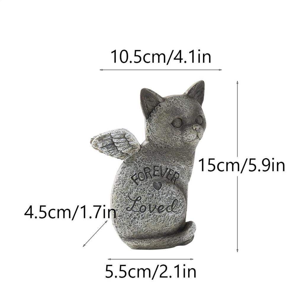 Pet Memorial Stones Weatherproof Statue Markers Grave Stone Pet Grave Markers for Offices Cafes Bookstores Bookshelves Display