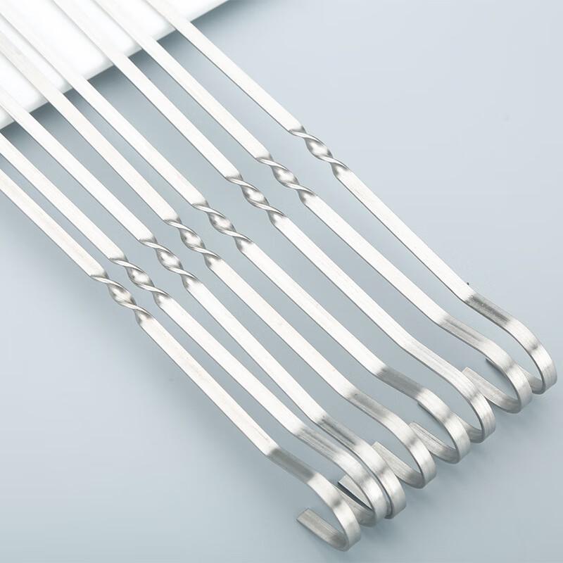 ZISIZ Stainless Steel Flat BBQ Skewers