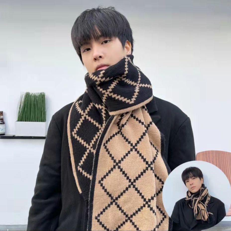 

Men s Autumn Winter Knitted Wool Thickened Warm Neck Warmer Women s Couple Korean Style Versatile Japanese-Style