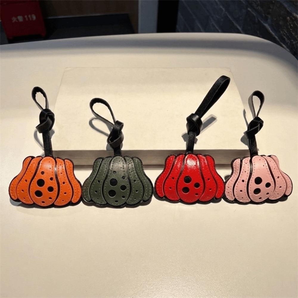 Polka Dot Pumpkin Keychain Solid Color Beg Accessories Gift Halloween Bag Pendant Bag Charm