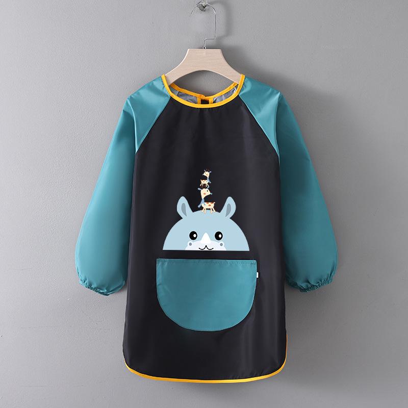Children's Waterproof Art Smock with Logo - Reversible Apron for Painting and Eating  