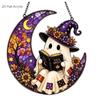 Pumpkin Cat Witch Ghost Pendant Decoration Colorful Window Hanging Decoration  Balcony