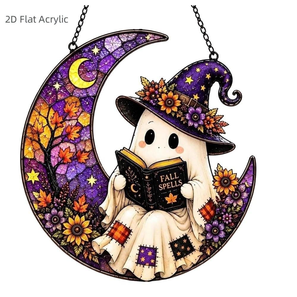 Pumpkin Cat Witch Ghost Pendant Decoration Colorful Window Hanging Decoration Balcony