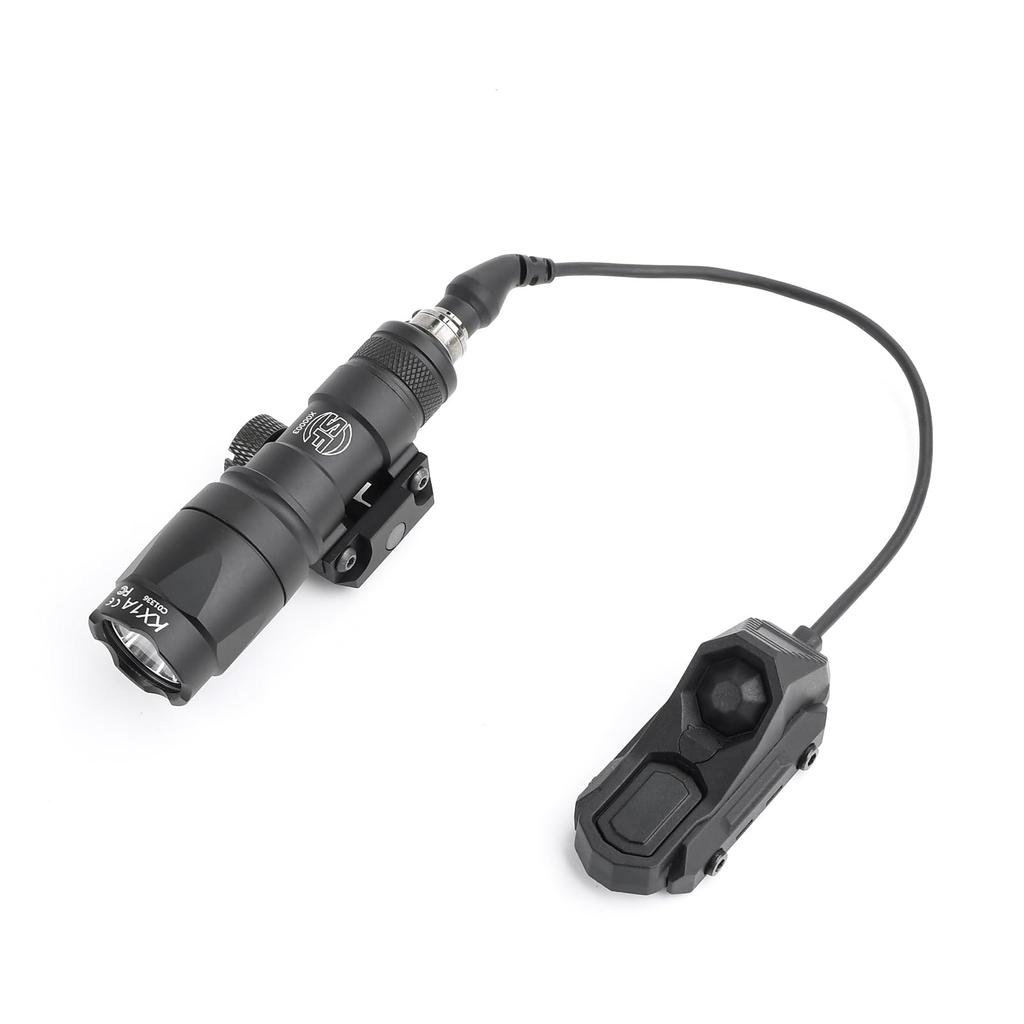 WADSN Surefire M300A Type Scout Flashlight with AXON Type Tactical Remote Switch, 20mm Rail Compatible, 600 Lumens, Airsoft Tactical Light