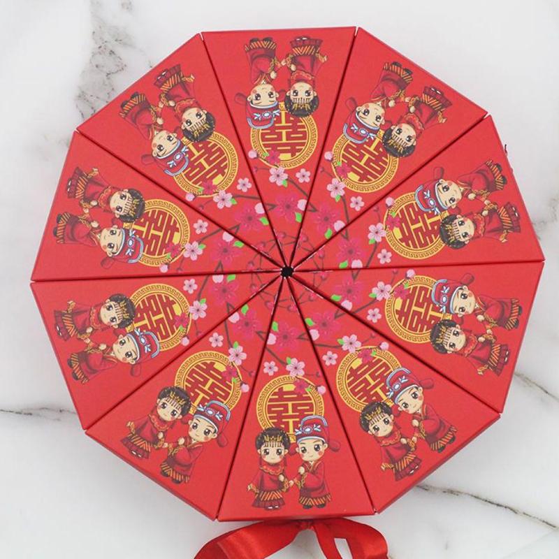 10 PCS/Lot Triangle Shape Wedding Party Favor Boxes Creative Chocolate Candy Storage Packaging Boxes Cake-shaped Sugar Boxes