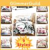 New Cross-border Chinese Style Ink Painting Digital Printing Flannel Bedding Set