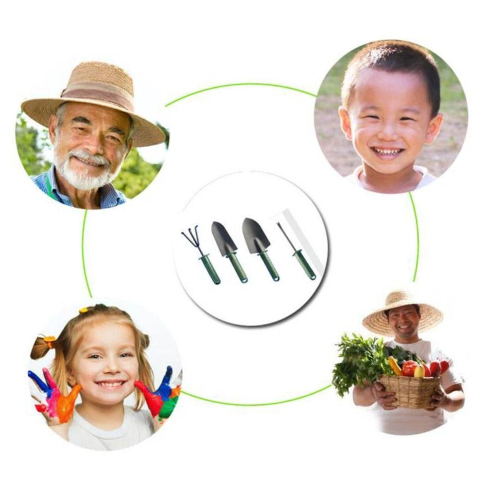 1/4pcs Metal Gardening Shovel Fork Rake Kit Small Gardening Weeding Tools Set  for Garden