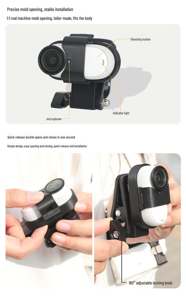 Insta360 Go3S Clip Mount: Versatile Horizontal/Vertical Shooting for Backpack, Hat, Collar Accessories