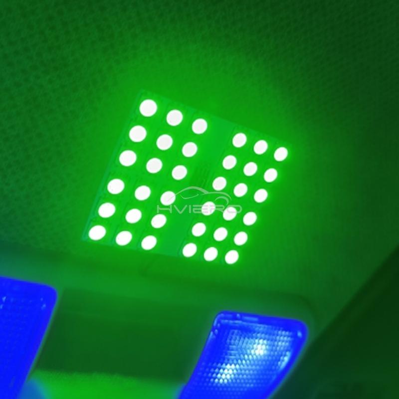 2pcs T10 LED RGB Interior 12V 5050 SMD Decorative Trunk Lamp Remote Control Multicolor Car Panel Dashboard Dome Reading Lighting