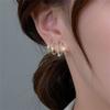 Four Prong Geometric Diamond Stud Earrings Temperament Earrings Trendy Light Luxury Fashion Female Retro Earrings Gift for Women Girls Wedding Gifts