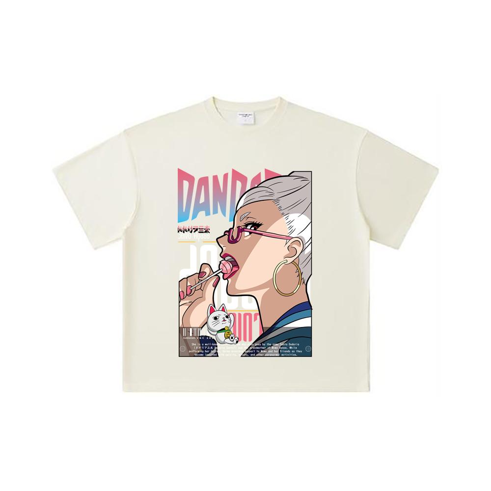 260 GSM Double Yarn 32 Count 100% Cotton DanDaDan V10 Seiko Print Unisex Heavy Cotton T Shirt