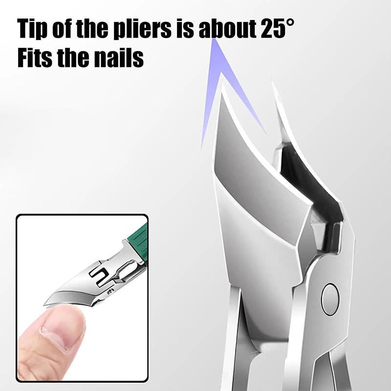 Tăietor de unghii curbat din oțel inoxidabil Tăietoare pentru unghii de mână și de picior Îndepărtător de cuticule anti-stropire Tăietoare pentru unghii de mână
