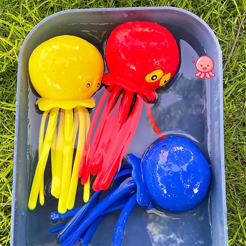 Baby Bath Toys Sponge Water Absorbing Octopus Squeezing Stress Relief Toys Summer Swimming Play Water Bath Toy for Children
