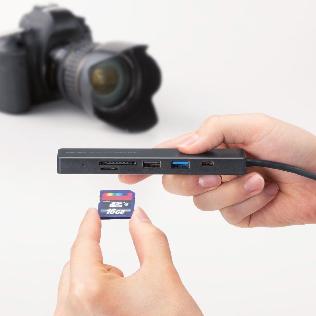 Sanwa Supply USB Docking Hub with HDMI Port USB-5TCHC26BK Type-C