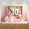 30th Birthday Party Decorations 30 Years Old Backdrop Supplies Black Gold Balloons Glitter Background Banner Photography Props