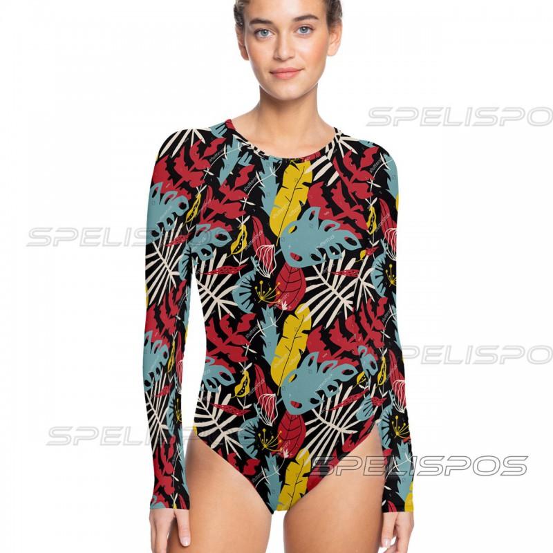 Womens Quick-Dry UV Protection Digital Print Wetsuit Snorkeling Surfing Swimming Water Sports