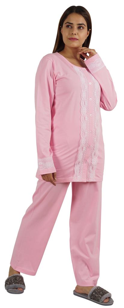 Moomaya Womens Solid 2 Pcs Nightwear Set Sleepwear Top & Pajama PJ NightSets