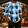 Men's Casual Shirt with Raglan Three-Quarter Sleeves and Christmas Print