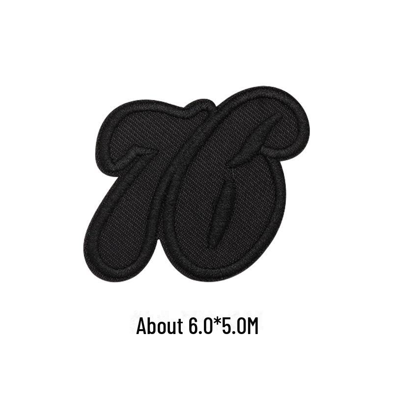 Black Self-Adhesive Embroidery Patch for DIY Clothes Repair and Decoration