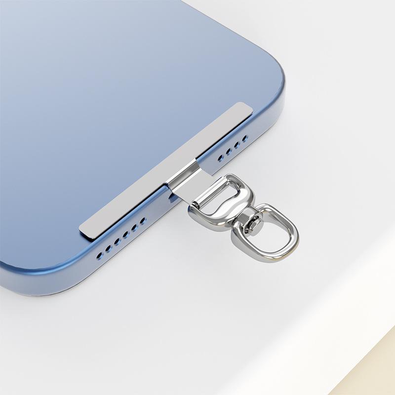 

Universal Stainless Steel Phone Lanyard Tether Tab 360° Rotatable Ultra Thin Metal Patch Phone Case Hanging Gasket with Buckle