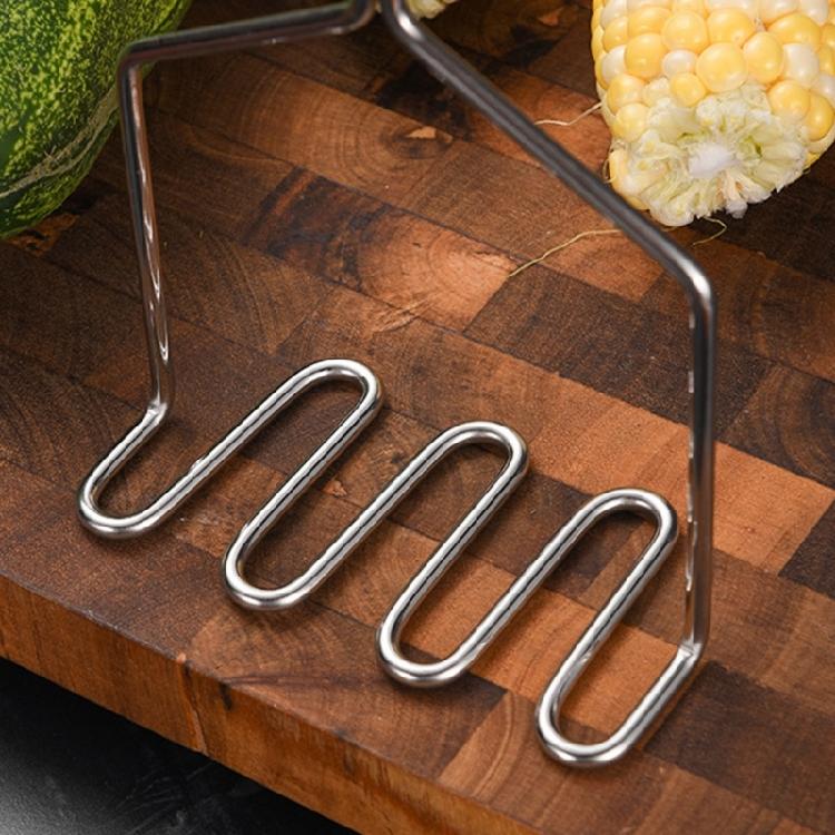 Ergonomic Handle Floral Waved Shape Potato Crusher Nonslip Grip Fruit and Vegetable Press Practical Mashing Tool