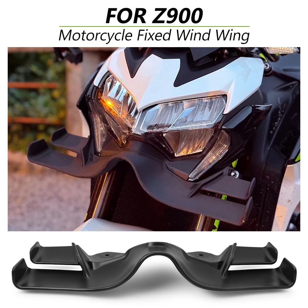 Motorcycle Downforce Naked Frontal Spoilers Winglet Aerodynamic Wing Front Spoiler Kit For Kawasaki Z900 2024 z 900 2020-2023
