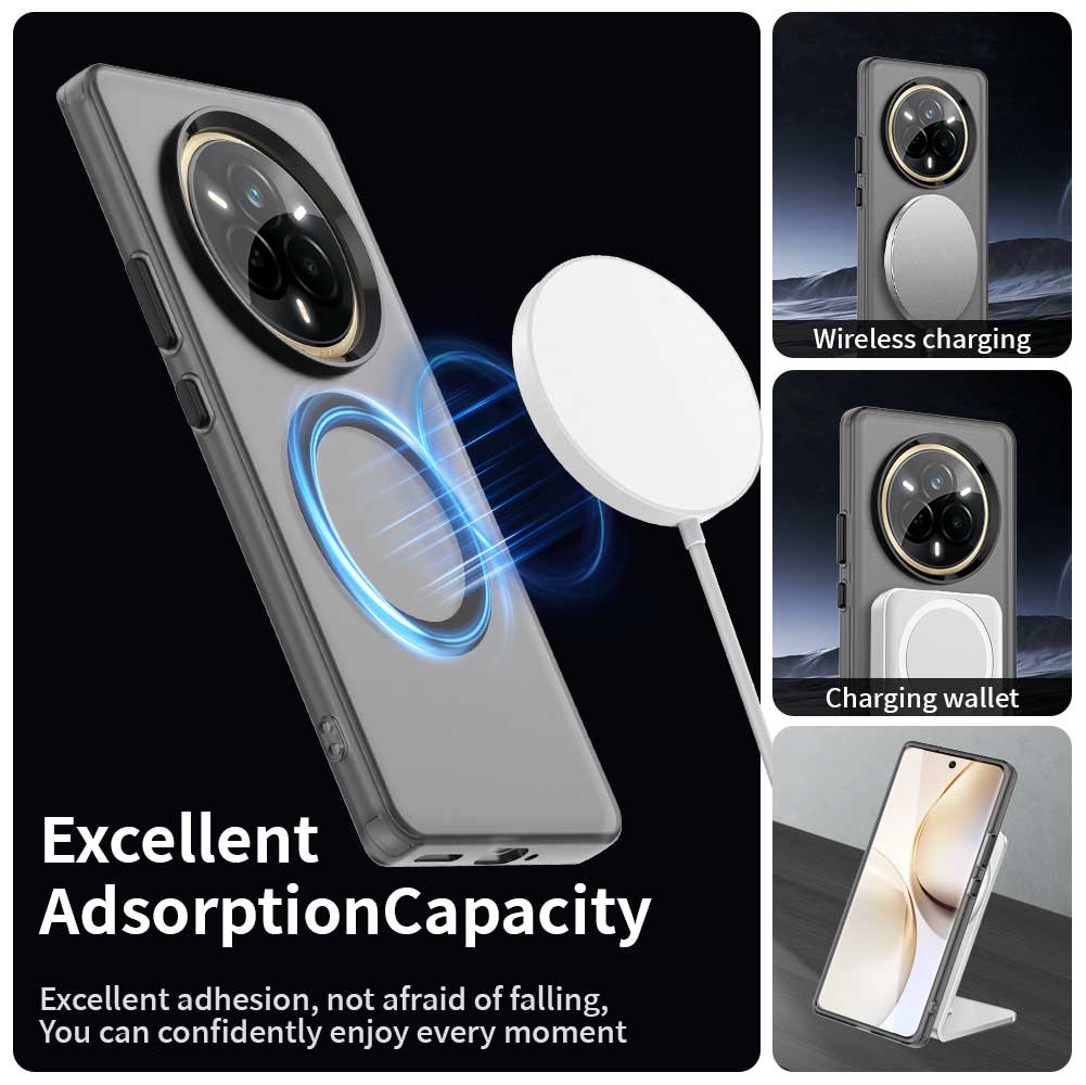 Magnetic Wireless Charging Case For Realme 14 Pro 5G 13 Pro+ Plus Cover Candy Colors Transparent Back Shell Coque