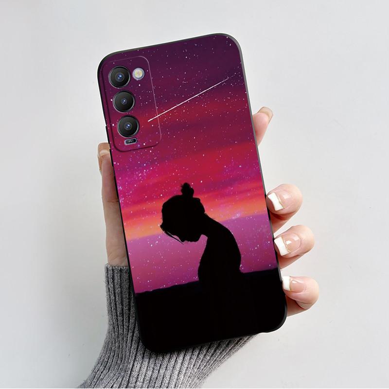 For Tecno Camon 18P Phone Case Shockproof Cover Cute Cartoon Love Heart Soft Funda For Tecno Camon 18 Premier Camon18 18i Bumper