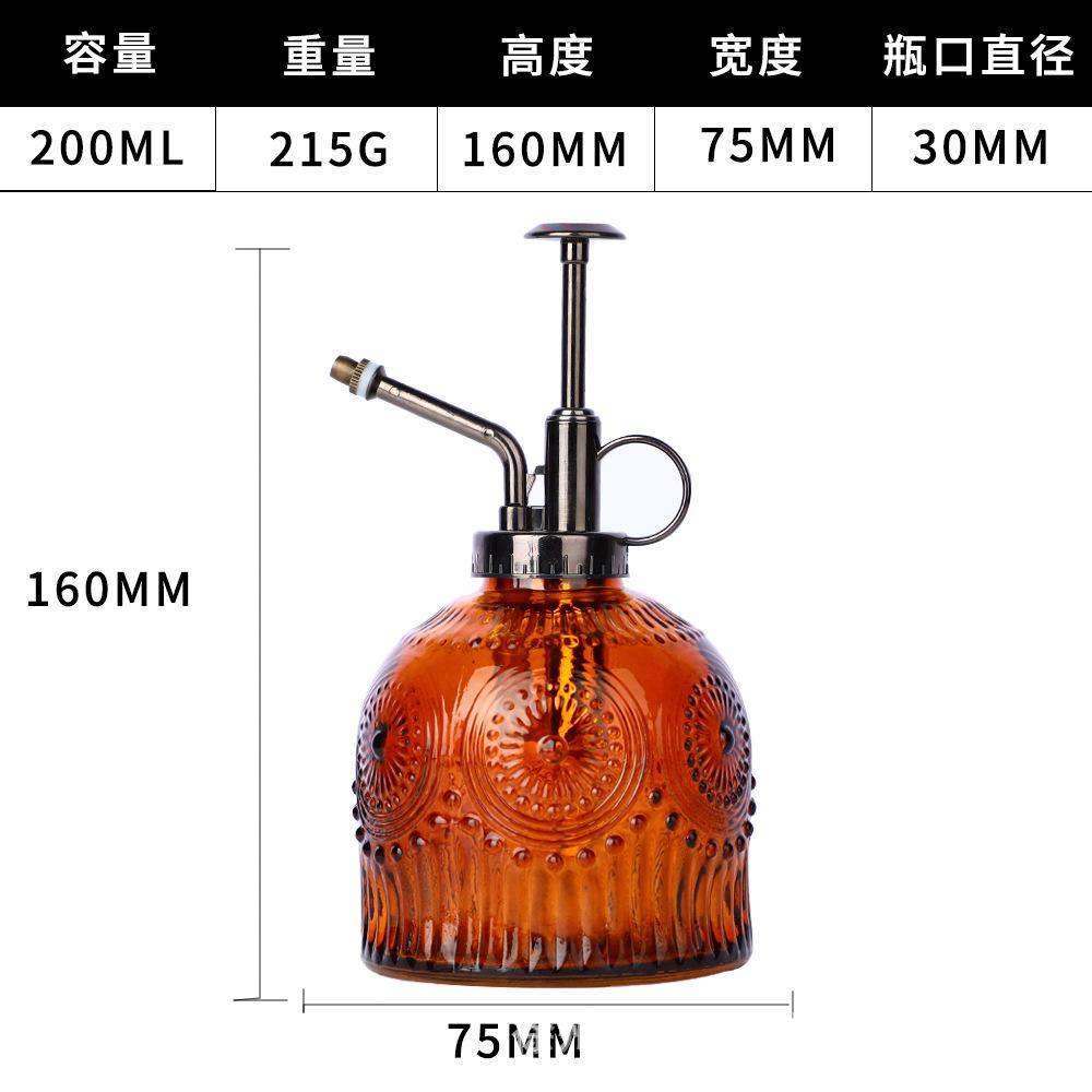 European Colorful Embossed Glass Watering Can Home Gardening Watering Sprinkler Kettle Succulent Plant Spray Can Gardening Decor